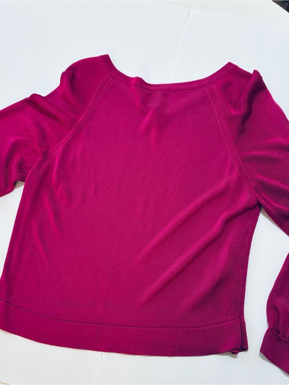 Rebecca Moses Knit V-Neck Pullover in Fuchsia - Picture 4 of 6